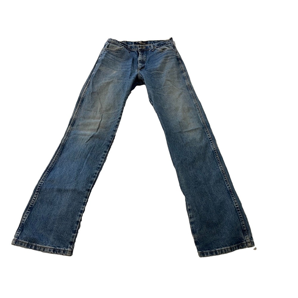 Wrangler George Strait Cowboy Cut Jeans Mens 33x38 Blue Western Straight Leg
